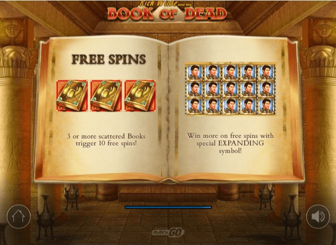 Book of Dead bonus and free spins